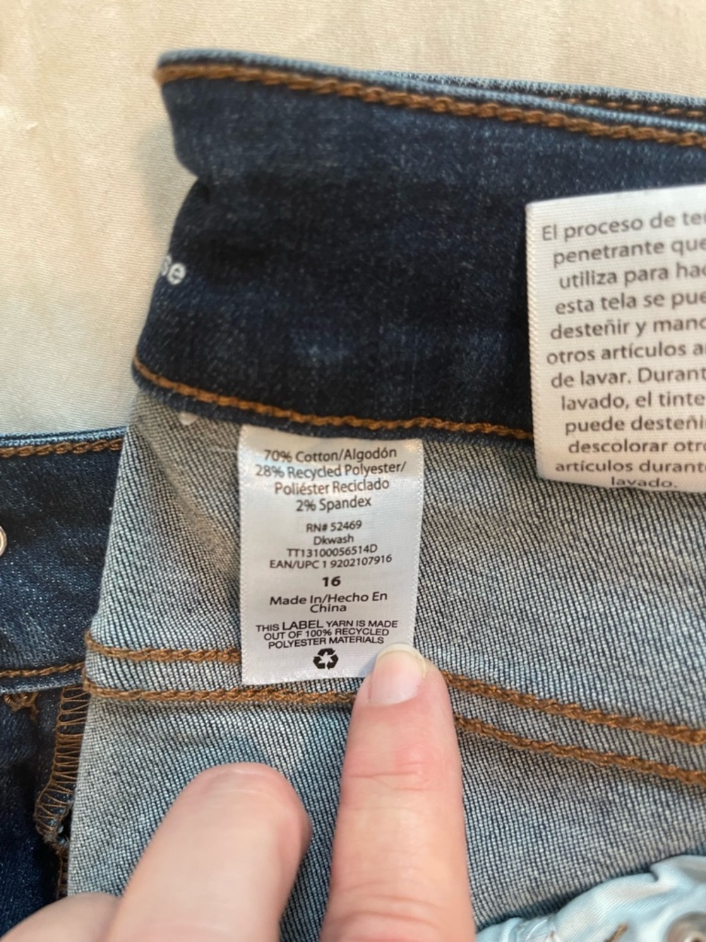 Time and Tru Dark Blue Cropped Straight Jeans - Picture 5 of 6